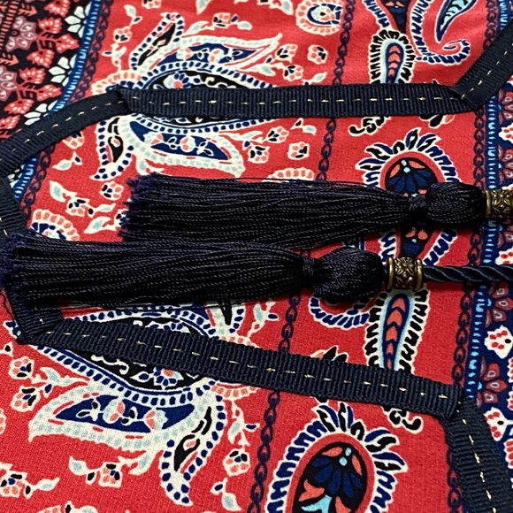 DressBarn navy & pink coral paisley top - Sz XL - Picture 6 of 10